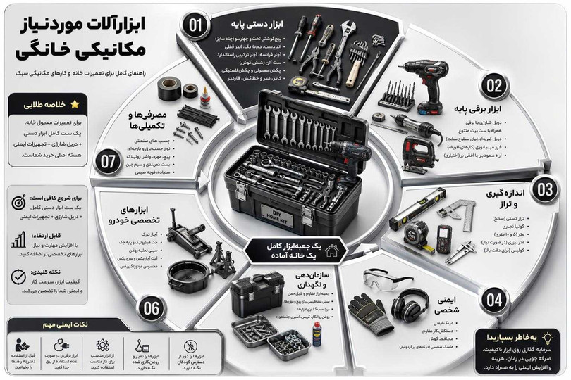 لیست کامل ابزارآلات مکانیکی خانگی